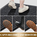 Yimobra Front Door Mat Outdoor Indoor Entrance, 100% Waterproof All-Season All Weather Doormat, Welcome Matt Outside Entry, Non Slip, Low Profile, Heavy Duty Patio Porch Floor Mats,47 x 24,Black Grey by CozyNest Decor