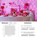 JMEXSUSS 300 LED Pink Curtain Lights Indoor, Christmas Lights Plug in, 8 Modes Pink String Lights for Bedroom Window Wall Party Backdrop Xmas Valentine Decorations, 9.8x9.8ft by CozyNest Decor