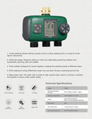 MOES 3 Outlet Sprinkler Timer, Brass Inlet, Programmable Automatic Irrigation Controller, Rain Delay, Manual Watering, 3 Zone Water Hose Timer for Gardens, Lawns, and Hose Systems by GreenHaven Gardens