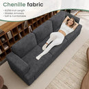 Sofa, 63” Comfy Loveseat Sofa with Deep Seats, Couch for Living Room, Modern Sleeper Couch, Dark Grey Chenille by CozyNest Decor