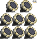 Mini Outdoor Solar Lights，8 Pack Solar Garden Light for Outside IP65 Waterproof, 8 LED Disc Landscape Lighting for Garden Yard Driveway Walkway Poolside Deck Lawn Patio，Warm White by CozyNest Decor