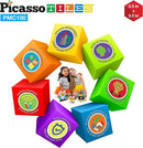 PicassoTiles 100pcs 0.5” Pixel Magnetic Puzzle Cube Mix & Match Cubes Sensory Toys STEAM Education Learning Building Block Magnets Children Construction Toy Set Stacking Magnet Creative Kit PMC100 by TinyTreasures Baby Boutique