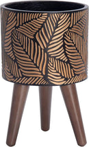 D'vine Dev 8 Inch Planter Pot with Stand, Mid-Century Tall Plant Pot with Legs for Indoor Plants, Small, Bronze/Grey, 88-L-A-6 by GreenHaven Gardens