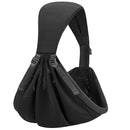 Baby Sling Carrier,Baby Carrier Newborn to Toddler,Toddler Carrier,Portable Lightweight & Spreadable Shoulder Straps(Black) by TinyTreasures Baby Boutique