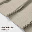 Joydeco Pinch Pleated Linen Curtains Darkening Drapes for Bedroom, 100% Blackout Drapes 96 inches Long 2 Panels Heat Blocking Curtains(Cobblestone,40'' Wx96'' L) by CozyNest Decor