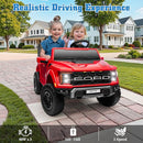 24V Ride on Car Licensed Ford F-150 Raptor, Kids Electric Car with Remote Control, LED Light/Music/MP3, Truck Bed Storage, 3-Point Seat Belt (24V, Red) by TinyTreasures Baby Boutique