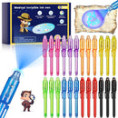 Invisible Ink Pen 24Pcs, Spy Pens with UV Light, Magic Marker, Classroom Prize, Birthday party favors for kids 8-12, Kids Christmas Gift Stocking Stuffers by TinyTreasures Baby Boutique