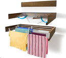 Step Up Laundry Drying Rack (40-INCH Wide - Wood-Look), Wall Mounted, Retractable Clothes Drying Rack, 60lbs Capacity, 20 Linear Ft, with Wall Template and Long Screwdriver Bit by CozyNest Decor