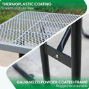 4FT Metal Picnic Tables for Outdoors, Commercial Rectangular Picnic Table and Bench Set for Outside, Patio, Garden, Backyard, Porch, Surface Mount, Grey by GreenHaven Gardens