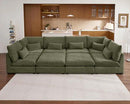 Oversized Modular Sofa, Extra Deep Cloud Corduroy Sectional Couch with Ottoman Chaise, Fluffy Chenille L-Shaped Sofas for Living Room, Villa (Sofa Bed 8 Seater, Chenille Green) by CozyNest Decor