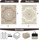 Pauwer Waterproof Outdoor Rug 5x8, Reversible Plastic Straw Patio Camping Rug, Indoor Outdoor RV Mat Carpet for Deck, Camper, Porch, Balcony, Backyard, Picnic, Boho Brown by GreenHaven Gardens