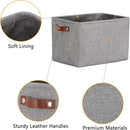 DULLEMELO Medium Storage Baskets for Organizing, Rectangular Fabric Storage Bins Collapsible, Perfect for Shelves, Closets, Nursery, Home, Office, Empty Gift Baskets (3-Pack,Grey) by TinyTreasures Baby Boutique