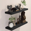 BGMG Wood Floating Shelves 24 inch, Wide Rustic Wooden Wall Shelves for Bathroom Living Room Bedroom Kitchen Farmhouse Set of 2-24x 6.7 x1.25 inch- Black by CozyNest Decor
