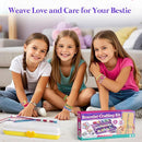 Friendship Bracelet Making Kit with Storage Box,DIY String Bracelet Arts and Craft for Girls Aged 8-12,Kids' Travel Activity Toy Set,Birthday Gifts for Ages 6 7 8 9 10 11 12 Year Old (White/Yellow) by TinyTreasures Baby Boutique