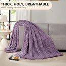 L'AGRATY Chunky Knit Blanket Throw: 50''x60'' Chenille Chunky Knitted Throw Blanket for Bed Couch - Handmade Thick Big Cable Knit Blanket - Large Crochet Rope Blanket for Home Decor(Deep Purple) by CozyNest Decor