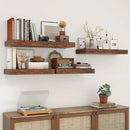 12 Inch Deep Floating Shelves for Wall | 30 Inch Floating Shelves Set of 2 | Rustic Wood Shelves for Living Room Bathroom Laundry Room Bedroom Kitchen Home Office - Rustic Brown by CozyNest Decor