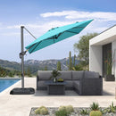 PURPLE LEAF 8 Feet Patio Umbrella Outdoor Cantilever Square Umbrella Aluminum Offset Umbrella with 360-degree Rotation for Garden Deck Pool Patio, Turquoise Blue by GreenHaven Gardens