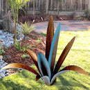 DIY Metal Agave Plant Art Yard Tequila Art Sculpture, Tequila Rustic Garden Sculpture Statue Outdoor Decor,Agave Metal Plants for Yard, Garden Lawn Ornaments (9 Leaves -Blue) by CozyNest Decor