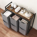 HOOBRO Laundry Sorter 3 Section, Laundry Hamper with Wheels, 3 × 11.5 Gal (43.4L), Rolling Laundry Basket, Pull-Out and Removable Oxford Fabric Laundry Bags, Rustic Brown and Grey BFG76XY01 by CozyNest Decor