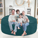 6FT Bean Bag Chair, Large Bean Bag Chairs with Memory Foam Filled, Fluffy Beanbag Sofa with Dutch Velvet Cover, Round BeanBag Chairs for Living Room, Playroom - Sea Blue by TinyTreasures Baby Boutique