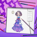 Fashion Angels Glam Fashion Sketch Set, Includes Sketch Pad with Stencils & Stickers, Fashion Design Sketch Book for Girls, Ideal Drawing Kit for Kids by TinyTreasures Baby Boutique
