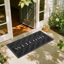 Yimobra Welcome Mat Outdoor Indoor, All-Season Waterproof Front Door Mat Outside Entrance, All-Weather Heavy Duty Non-Slip Doormat, Low Profile Porch Patio Entrance Mats, 47x24, Black by CozyNest Decor