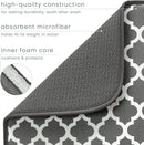 S&T INC. Dish Drying Mat XL, 18” x 24”, Absorbent Microfiber Kitchen Counter Mat, Dish Drying Pad for Dishes, Utensils, Pots and Pans, Extra Large, Pewter Grey Trellis by CozyNest Decor