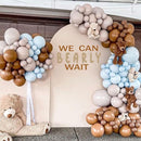 We Can Bearly Wait Wall Decal - Baby Shower Party Decoration, Gender Reveal Party Supplies, Bear Sign Decal for Balloon Arch, Pregnancy Party Photo Background Props (We Can Bearly Wait D) by TinyTreasures Baby Boutique