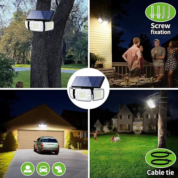 intelamp Solar Outdoor Lights,6000mAh Motion Sensor with Dual Sensors,Waterproof Solar Flood Lights 270°Wide Angle for Outside with 3 Modes, photo 6 of 9