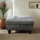 Ottoman Rectangular Storage Ottoman Bench, Flannel Footrest Stool Footstool with Lid for Living Room, Bedroom, Entryway, Dark Gray, 28.5"x19"x17.5" by CozyNest Decor