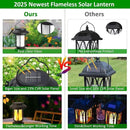 Derynome Solar Lantern Outdoor Lights, 2 Pack Upgraded Flickering Flameless Solar Lights Outdoor Waterproof, Hanging Decorative Lanterns for Yard Patio Path Garden Decor (2) by CozyNest Decor