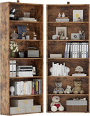 IRONCK Bookshelves and Bookcases Set of 2 Floor Standing 6 Tiers Display Storage Shelves 70 in Tall Bookcase Home Decor Furniture for Home Office, Living Room, Bed Room by CozyNest Decor