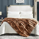 Cozy Bliss Faux Fur Throw Blanket for Couch, Fuzzy Soft Plush Thick Bubble Blanket for Sofa Bedroom Living Room, 50 * 60 Inches Tie Dye Brown by CozyNest Decor