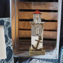 Wooden Lighthouse With Light - Rustic Nautical Ocean Sea Beach Themed Decoration, Handcrafted Tabletop Home and Bathroom Decor (11.4"H) by GreenHaven Gardens