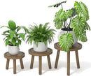 3-Pack Wood Plant Stands Indoor, Single Plant Stand for 6-12 Inch Pots, Mid-Century Modern Plant Stool, Tall Plant Stand for Large Plants for Living Room, Balcony, Office (Dark Gray) by GreenHaven Gardens
