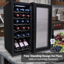 Nutrichef 18 Bottle Slim Wine Fridge | Red & White Wine Chiller | Adjustable Temperature Control 41°F to 64°F | Ultra Quiet Operation | Mini Wine Cooler for Home & Office, 30x13x17 IN by CozyNest Decor