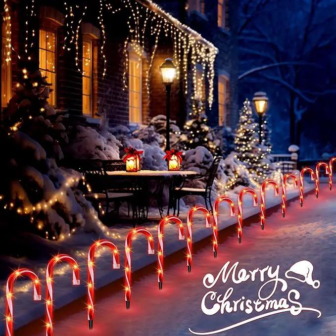 Christmas Candy Cane Lights, Candy Cane Lights Christmas Decorations Outdoor for Yard,Garden(10Inch), 10Pack, photo 4 of 9