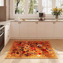 Door Mat Indoor Entrance 2x3 Rug Machine Washable Boho Floral Small Area Rug Non-Slip Low Pile Throw Rugs for Entryway, Kitchen, Front Door Indoor Entrance, Entry, Kids Room (Yellow) by CozyNest Decor