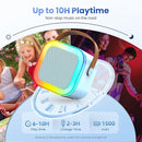 Mini Karaoke Machine for Kids Adults, Kids Toys Portable Karaoke Microphone Singing Speaker, Karaoke Player with 2 Wireless Mic, Birthday Gifts for Girls Ages 4, 5, 6, 7, 8, 9, 10, 12+ Years Old(Blue) by TinyTreasures Baby Boutique