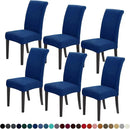 Joccun Chair Covers for Dining Room Set of 6, Dining Chair Slipcovers Stretch Dining Room Chair Covers Seat Protector,Washable Parsons Chair Cover for Home,Banquet(Classic Blue,6 Pack) by CozyNest Decor