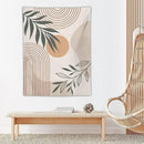 Abstract Boho Tapestry, Mid Century Tropical Tree Leaves Modern Geometric Arch Bohemian Botanical Tapestry, Home Aesthetic Wall Hanging Art Decor for Living Room Bedroom Dormitory 30x40 Inch by CozyNest Decor