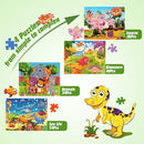 SYNARRY Wooden Jigsaw Puzzles for Kids Age 3-5 Year Old, 4 Pack 24-40 Pieces Preschool Educational Learning Toys Gift Set for Children Boys and Girls, Sea Life, Insects, Animals, Dinosaurs Themes by TinyTreasures Baby Boutique