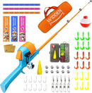Kids Fishing Pole, Telescopic Fishing Rod, Toddler Collapsible Fishing Rod and Reel Combo with Tackle Box, Fishing Line, Bobber, and Soft Lures for Boy, Girl, Youth, Beginner, Over 4 Years Old by TinyTreasures Baby Boutique