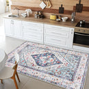 Lahome Boho Round Rug - 9Ft Washable Area Rug, Non-Slip Small Bathroom Rug, Lightweight Bedroom Throw, Oriental Distressed Print Carpet for Entryway, Sofa, Nursery, Kids Room by TinyTreasures Baby Boutique