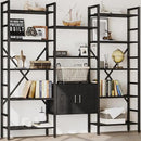70 x70 Triple 5 Tier Book Shelf, Industrial Large Bookcase with Storage Cabinet, Tall Bookshelf with 14 Open Display Shelves Metal Frame Furniture for Living Room Bedroom Home Office Black by CozyNest Decor