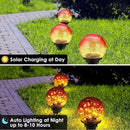 2 Pack Garden Solar Lights Outdoor Decorative, 60 LED Gradient red Cracked Glass Solar Globe Lights, Upgraded Waterproof Ball Lights for Yard Pathway Patio Christmas Outside Decor, 4.73" by GreenHaven Gardens