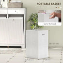 HOMCOM Laundry Hamper Cabinet with 2 Removable Baskets, Tilt Out Laundry Hamper Cabinet with 2 Drawers and 2 Beadboard Doors, Laundry Cabinet Bathroom Storage Cabinet, White by CozyNest Decor