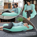 MOON PARK Pregnancy Pillows for Sleeping - U Shaped Full Body Maternity Pillow with Removable Cover - Support for Back, Legs, Belly, HIPS - 65 Inch - Turquoise - Cooling Cover by TinyTreasures Baby Boutique