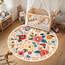 Floral 6ft Area Rug Machine Washable Soft Print Boho Carpet Non Slip Doormat Low Pile Flower Area Rugs for Living Room Bedroom Nursery Kitchen Dining Room Indoor-Pink by TinyTreasures Baby Boutique