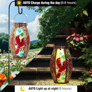 Outdoor Solar Lantern-Waterproof Two Cardinal Hanging Metal Decorative Lights for Patio Table Garden Pathway Yard with Super Bright Warm White LED, Large Solar Panels, Auto On/Off Sensor by GreenHaven Gardens